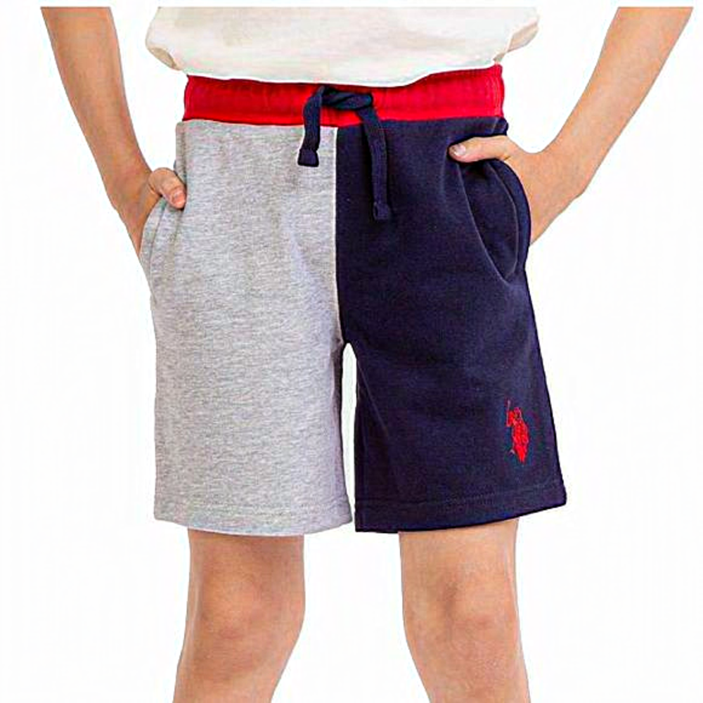 NWT U.S Polo Assn.Boys Shorts XXL 18 navy blue‎ red gray pockets athletic gym